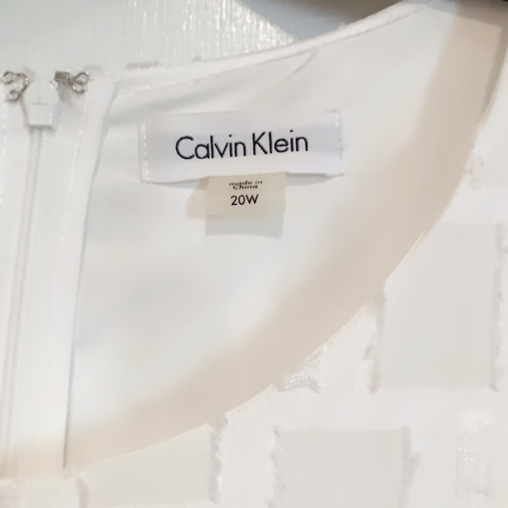 New Calvin Klein white pattern dress size 20w